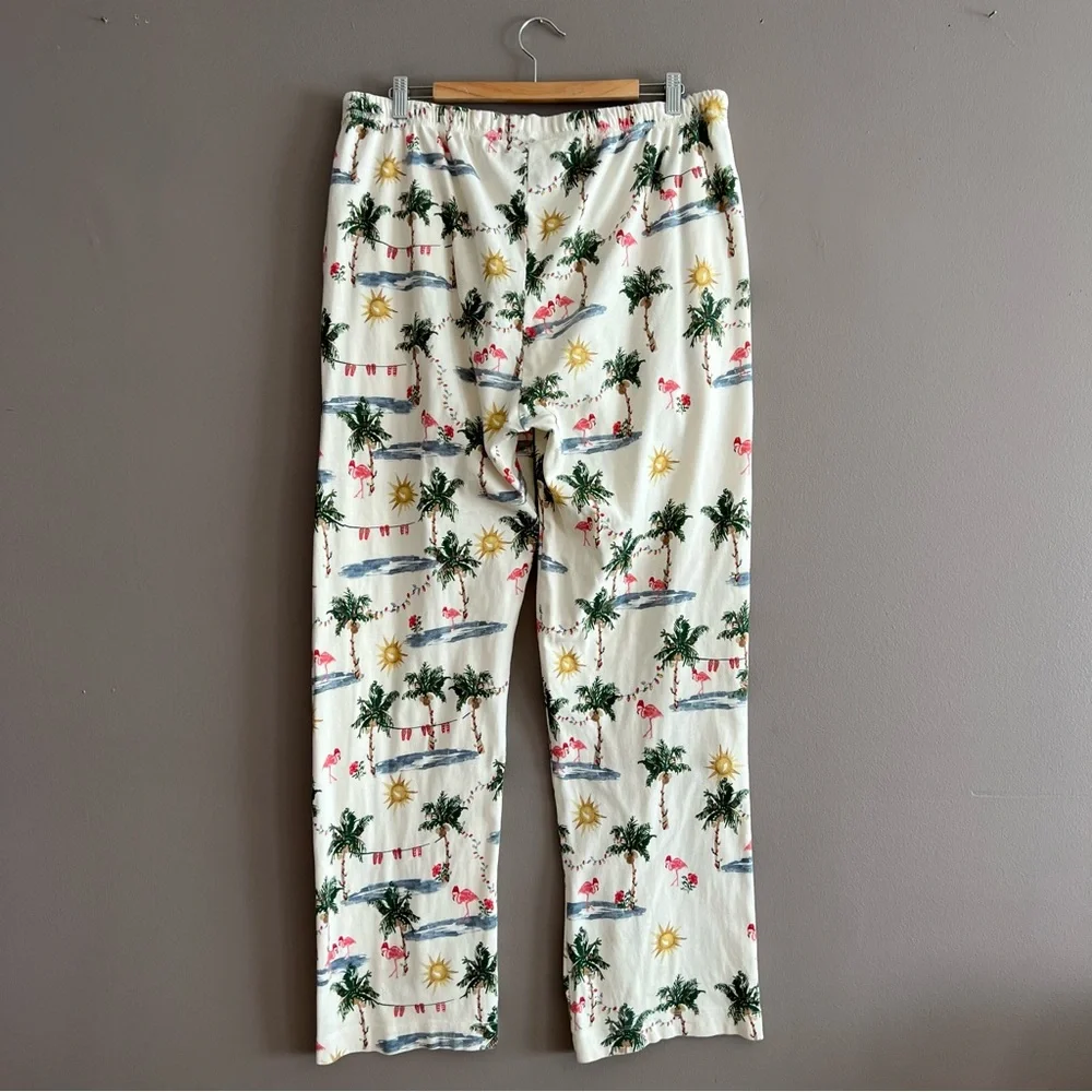 Burt’s Bees Baby Adult Tropical Christmas Flamingos PJ Lounge Pants XXL * Stains - Picture 2 of 16